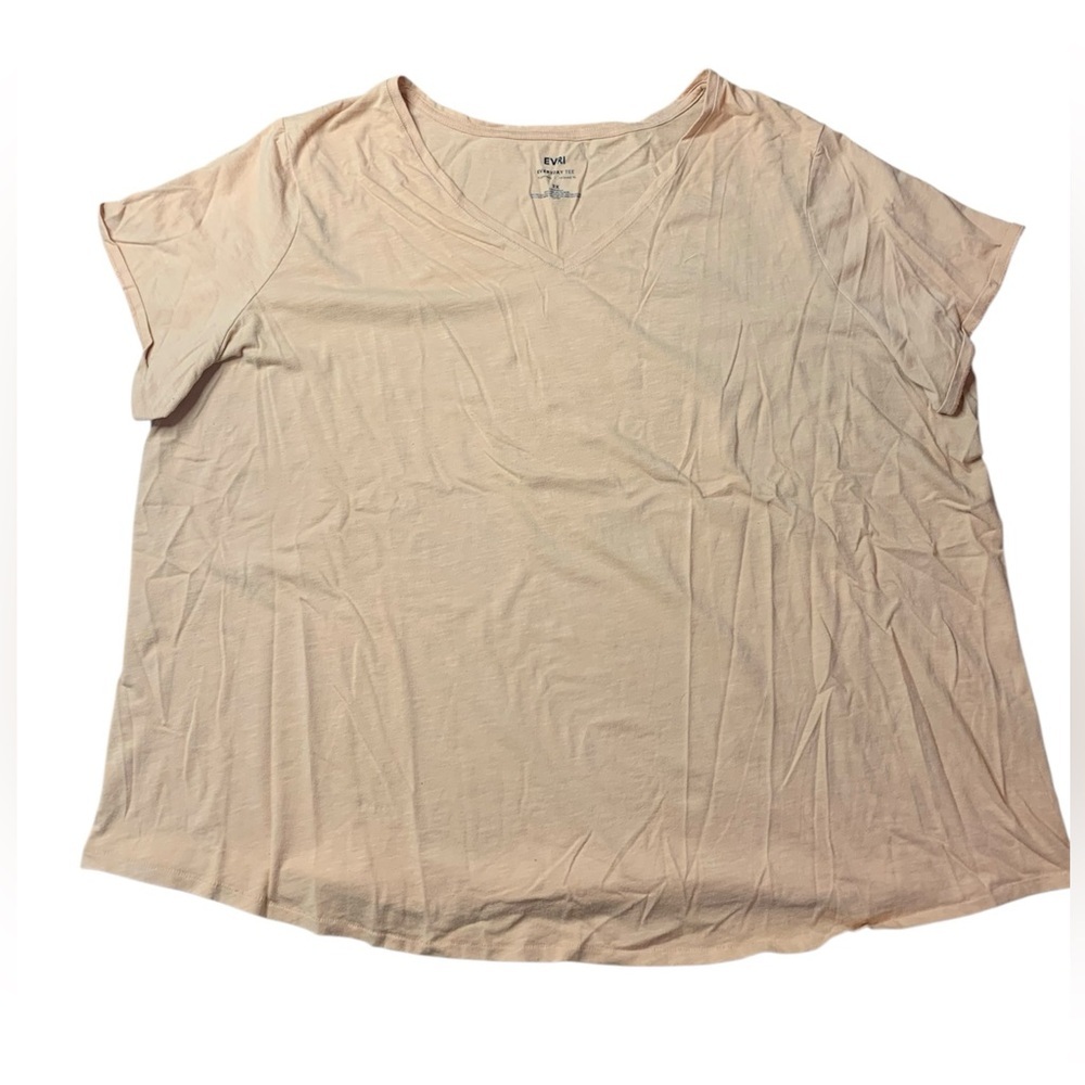 EVRI Everyday Tee 3X Orange V-Neck Supersoft Relaxed Fit Plus Size